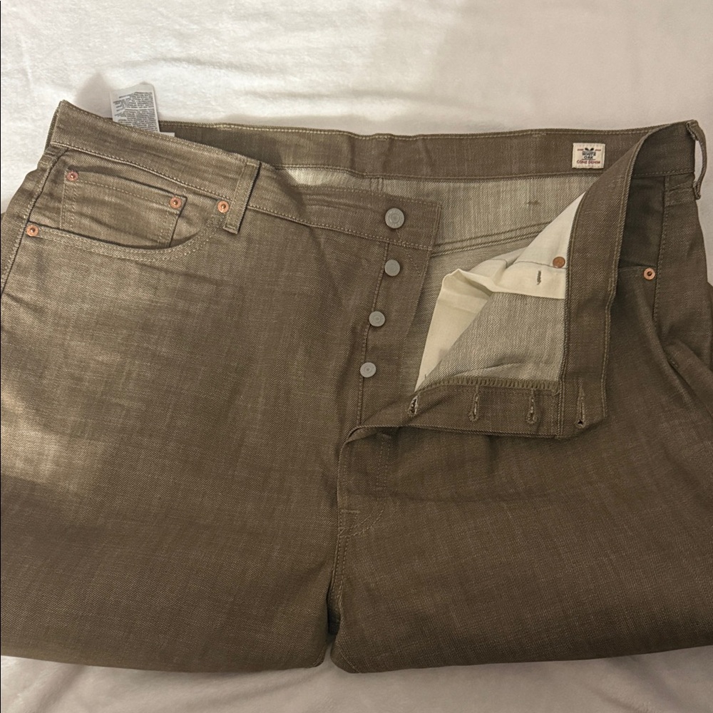 Levi's Tan 501 Button-Fly Jeans
